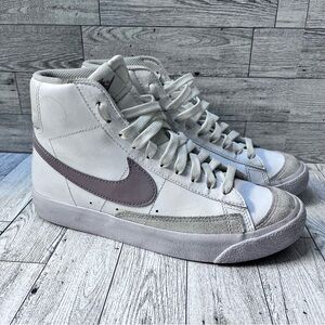 Nike White and Gray High-Top Blazers